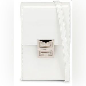 Givenchy white patent leather cross body purse, brand new/never used!